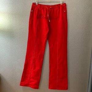WHEN Smoke Clears Red and Silver Track Pants with Sleek Jogger Design
